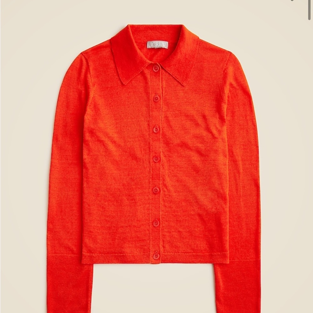 NWT Jcrew collared button up cardigan in linen